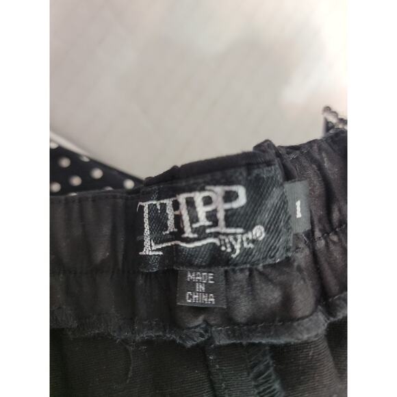 Tripp NYC Black Polka Dots Lace-Up Corset Top Size 1 1X Dark Romantic Whimsigoth - Picture 12 of 14